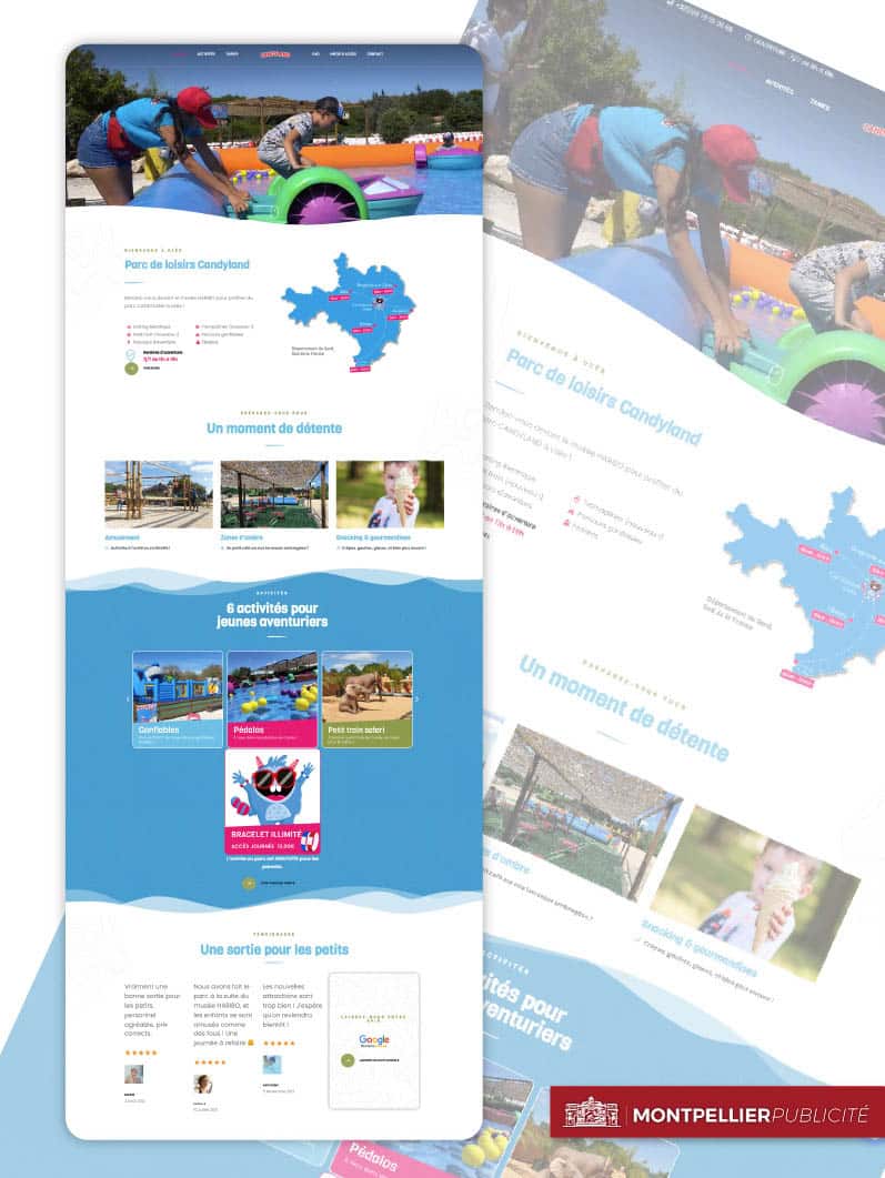 Site internet pour un parc de loisirs pour enfants - Candyland Uzès